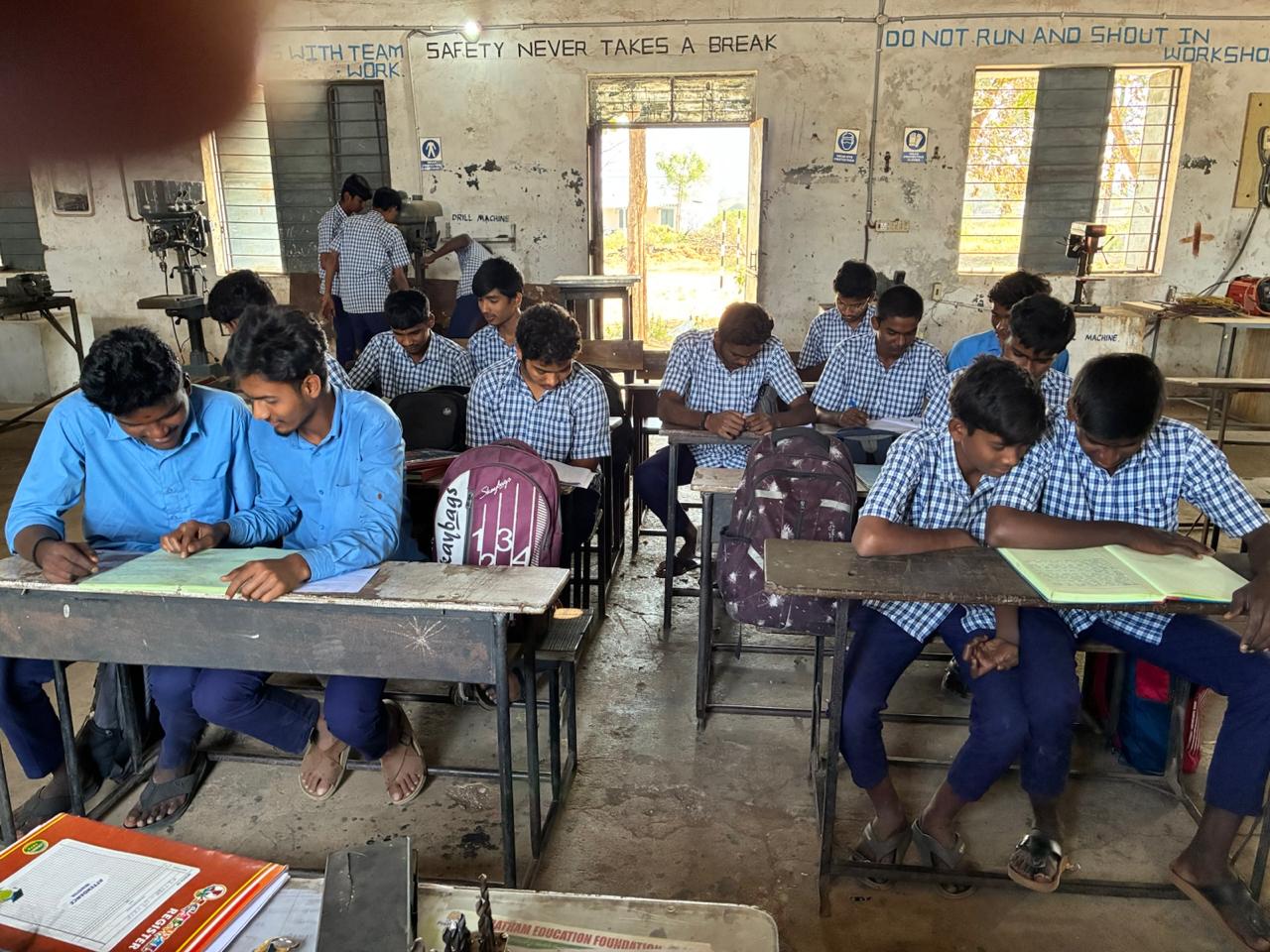 Students engaged in classroom learning